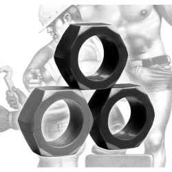 Tom of Finland Lot de 3 Cockrings Souples Cock Nuts